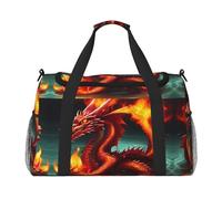 WZYCWB Borsa da viaggio portatile con gatto e farfalla, borsa da fitness adatta per fitness e altri scenari, Re Drago in Fuoco, Taglia unica