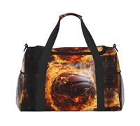 WZYCWB Borsa da viaggio portatile con giraffa madre e bambino borsa da viaggio per il fine settimana borsa fitness yoga adatta per fitness e altri scenari, pallacanestro, su, fuoco, e, acqua, fiamma