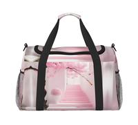 WZYCWB Borsa da viaggio portatile con squalo sottomarino, borsa da viaggio per il fine settimana, adatta per fitness e altri scenari, Scala in fiore di ciliegio rosa, Taglia unica