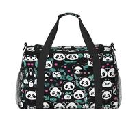 WZYCWB Borsa da viaggio portatile con squalo sottomarino, borsa da viaggio per il fine settimana, adatta per fitness e altri scenari, Panda Cute Face, Taglia unica