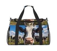 WZYCWB Borsa da viaggio rotonda con petali astratti borsa da viaggio per il fine settimana borsa fitness yoga adatta per fitness e altri scenari, Mucche robuste, Taglia unica