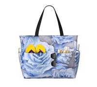 WZYCWB Borsa da viaggio stampata con boccioli di rosa per nuoto e fitness/shopping al supermercato/vacanze al mare