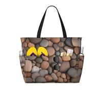 WZYCWB Borsa da viaggio stampata con ciottoli in spiaggia per nuoto e fitness/shopping al supermercato/vacanze al mare