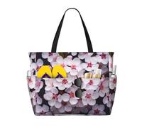 WZYCWB Borsa da viaggio stampata con fiori di prugna per nuoto e fitness/shopping al supermercato/vacanza al mare
