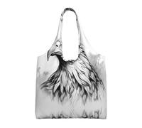 WZYCWB Borsa di tela stampata con testa di aquila di schizzo, borsa di tela per pendolari, borsa della spesa, borsa di tela di uso quotidiano