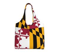 WZYCWB Borsa in tela con stampa con bandiera del Maryland, borsa in tela alla moda, adatta per viaggi e shopping quotidiani