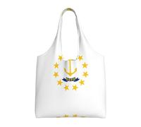 WZYCWB Borsa in tela monospalla stampata con bandiera dello stato del Rhode Island, borsa in tela alla moda, adatta per viaggi e shopping quotidiani, nera, taglia unica