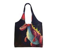 WZYCWB Borsa in tela monospalla stampata con dinosauro dalla bocca grande, borsa in tela quotidiana alla moda, adatta per viaggi e shopping quotidiani