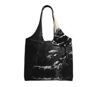 WZYCWB Borsa in tela monospalla stampata con rose gotiche, borsa di tela quotidiana alla moda, adatta per viaggi e shopping quotidiani, nera, taglia unica