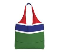 WZYCWB Borsa in tela stampata con bandiera del Gambia, borsa in tela alla moda per tutti i giorni, adatta per viaggi e shopping quotidiani, nera, taglia unica