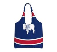 WZYCWB Borsa in tela stampata con bandiera del Wyoming, borsa alla moda per tutti i giorni, adatta per viaggi e shopping quotidiani