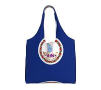 WZYCWB Borsa in tela stampata con bandiera della Virginia, borsa in tela alla moda, adatta per viaggi e shopping quotidiani, nera, taglia unica