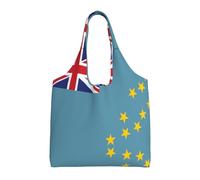 WZYCWB Borsa in tela stampata con bandiera di Tuvalu, borsa in tela alla moda, adatta per viaggi quotidiani e shopping
