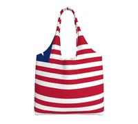 WZYCWB Borsa in tela stampata con bandiera liberiana, borsa in tela alla moda, adatta per viaggi quotidiani e shopping