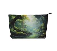 WZYCWB Borsa per cosmetici con stampa a forma di cristallo vintage, perfetta per viaggi di lavoro e viaggi., Vaste foreste, Taglia unica