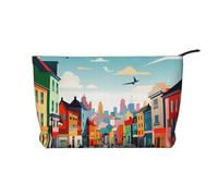 WZYCWB Borsa per cosmetici con stampa a forma di cristallo vintage, perfetta per viaggi di lavoro e viaggi., Aree rurali vibranti, Taglia unica