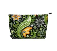 WZYCWB Borsa per cosmetici con stampa a forma di cristallo vintage, perfetta per viaggi di lavoro e viaggi., Motivo vegetativo, Taglia unica