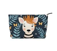 WZYCWB Borsa per cosmetici con stampa di gatto grigio seduto, perfetta per viaggi di lavoro e viaggi., Stampa zebrata., Taglia unica