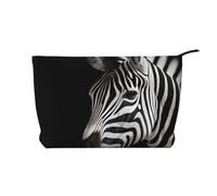 WZYCWB Borsa per cosmetici con stampa di gatto grigio seduto, perfetta per viaggi di lavoro e viaggi., Motivo zebrato., Taglia unica