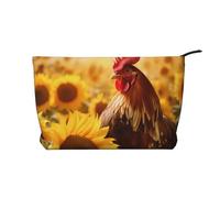 WZYCWB Borsa per cosmetici con stampa di pesci rossi, perfetta per viaggi di lavoro e viaggi., Girasoli e Polli, Taglia unica