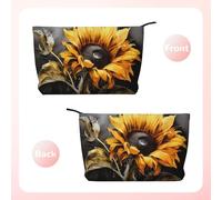 WZYCWB Borsa per cosmetici con stampa di pesci rossi, perfetta per viaggi di lavoro e viaggi., Illustrazione di girasole, Taglia unica