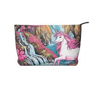 WZYCWB Borsa per cosmetici con stampa di pesci rossi, perfetta per viaggi di lavoro e viaggi., Unicorni rosa forti., Taglia unica