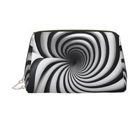 WZYCWB Borsa per cosmetici in pelle con motivo leopardato dagli occhi profondi, perfetta per il trasporto o l'organizzazione della casa, Illusione ottica a spirale Gif, Taglia unica