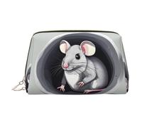 WZYCWB Borsa per cosmetici in pelle stampata a nido d'uccello con gallina dorata, elegante e portatile, Mouse nel Buco, Taglia unica