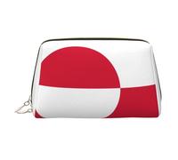 WZYCWB Borsa per cosmetici in pelle stampata con bandiera delle Filippine, elegante e portatile, Bandiera Groenlandia, Taglia unica