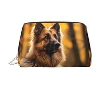 WZYCWB Borsa per cosmetici in pelle stampata con cane da pastore, elegante e portatile, Cane da pastore forte, Taglia unica