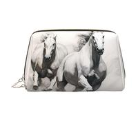 WZYCWB Borsa per cosmetici in pelle stampata con cane da pastore, elegante e portatile, Cavallo forte., Taglia unica