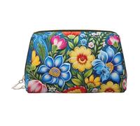 WZYCWB Borsa per cosmetici in pelle stampata con fiori di ciliegio ad acquerello, elegante e portatile, Vivaci motivi floreali, Taglia unica