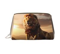 WZYCWB Borsa per cosmetici in pelle stampata con pecora australiana, elegante e portatile, Leone di mont, Taglia unica