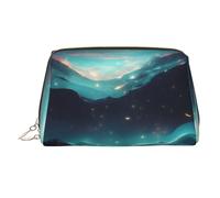 WZYCWB Borsa per cosmetici in pelle stampata con pesci di scogliera sottomarina, elegante e portatile, Stelle della fantascienza, Taglia unica