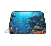 WZYCWB Borsa per cosmetici in pelle stampata con vari conigli, elegante e portatile, Flora e Fauna Sottomarine, Taglia unica