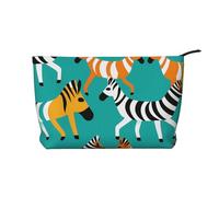 WZYCWB Borsa per cosmetici stampata con vari conigli, perfetta per viaggi di lavoro e viaggi., Zebra a due teste, Taglia unica