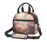 WZYCWB Borsa per il pranzo con fiori di peonia in sogno, piccola borsa termica adatta per il pendolarismo può contenere un portapranzo