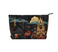 WZYCWB Borsa portaoggetti per articoli da toeletta con motivo cervo tinta unita, essenziale per organizzare cosmetici e prodotti per la cura della pelle., Piccole città, Taglia unica