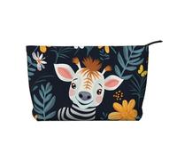 WZYCWB Borsa portaoggetti per articoli da toeletta con motivo cervo tinta unita, essenziale per organizzare cosmetici e prodotti per la cura della pelle., Zebra sorridente, Taglia unica