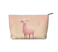 WZYCWB Borsa portaoggetti per articoli da toeletta con motivo piumaggio, essenziale per organizzare cosmetici e prodotti per la cura della pelle., Pecora rosa., Taglia unica