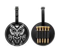 WZYCWB Borsa portaoggetti per tee da golf con disegno a linea di gufo, design portatile con fibbia da appendere, Nero , Taglia unica, Valigia