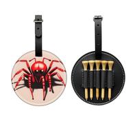 WZYCWB Borsa portaoggetti per tee da golf con stampa speciale a forma di ragno rosso, design portatile con fibbia da appendere, Nero , Taglia unica, Valigia