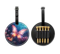 WZYCWB Borsa portaoggetti per tee da golf con stampa speciale con farfalla magica, design portatile con fibbia da appendere, Nero , Taglia unica, Valigia
