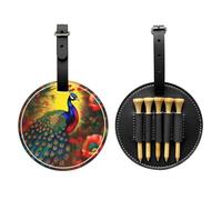 WZYCWB Borsa portaoggetti per tee da golf con stampa speciale con fiori di pavone, design con fibbia portatile da appendere