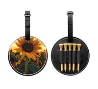 WZYCWB Borsa portaoggetti per tee da golf con stampa speciale con girasole della fattoria, design portatile con fibbia da appendere, Nero , Taglia unica, Valigia