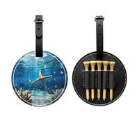 WZYCWB Borsa portaoggetti per tee da golf con stampa speciale con stella marina, design portatile con fibbia da appendere, Nero , Taglia unica, Valigia