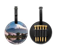 WZYCWB Borsa portaoggetti per tee da golf con stampa speciale del Monte Fuji all'inizio della primavera, design portatile con fibbia da appendere, Nero , Taglia unica, Valigia