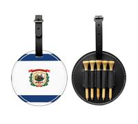 WZYCWB Borsa portaoggetti per tee da golf con stampa speciale della bandiera del West Virginia - design portatile con fibbia da appendere, Nero , Taglia unica, Valigia