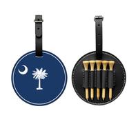 WZYCWB Borsa portaoggetti per tee da golf con stampa speciale della bandiera della Carolina del Sud, design portatile con fibbia da appendere, Nero , Taglia unica, Valigia