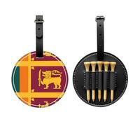 WZYCWB Borsa portaoggetti per tee da golf con stampa speciale della bandiera dello Sri Lanka, design portatile con fibbia da appendere, Nero , Taglia unica, Valigia